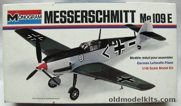 Monogram 1/48 Messerschmitt Me-109 - (Bf-109) - White Box Issue, 6800 plastic model kit